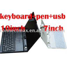 Free Shipping 7inch & 10 inch keyboard case Leather case with usb keyboard bracket for apad epad ebook mid Tablet PC